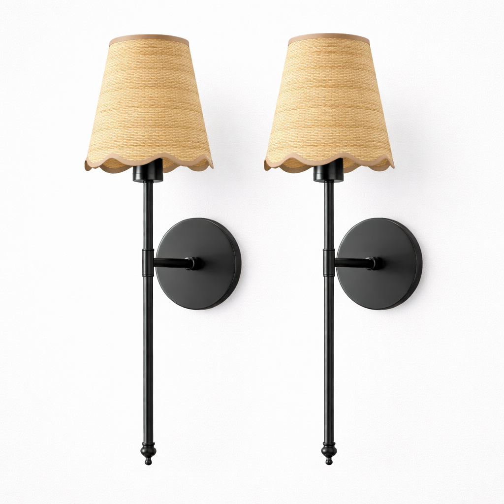 Sæt med 2 ledningsfri væglys i boheme-stil