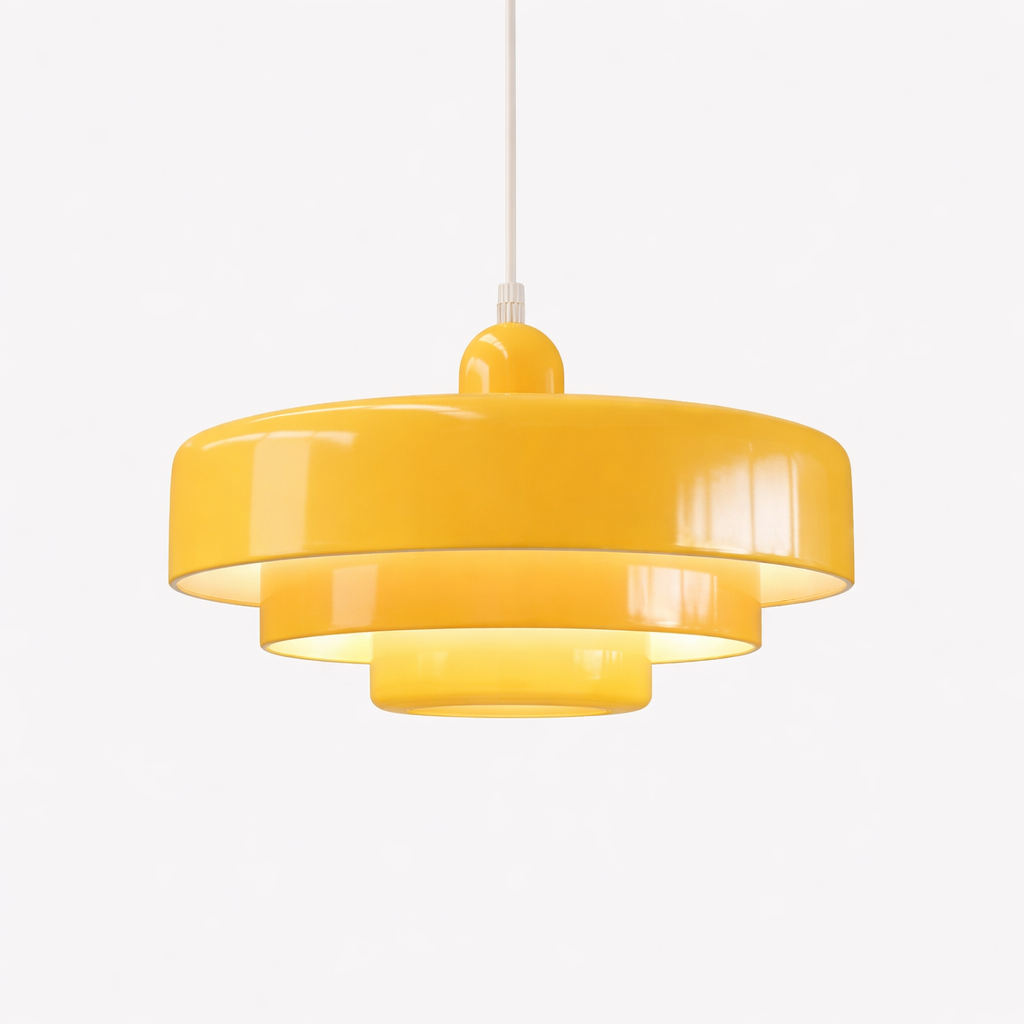 Three-Part Disc Pendant Lamp in Macaron Style