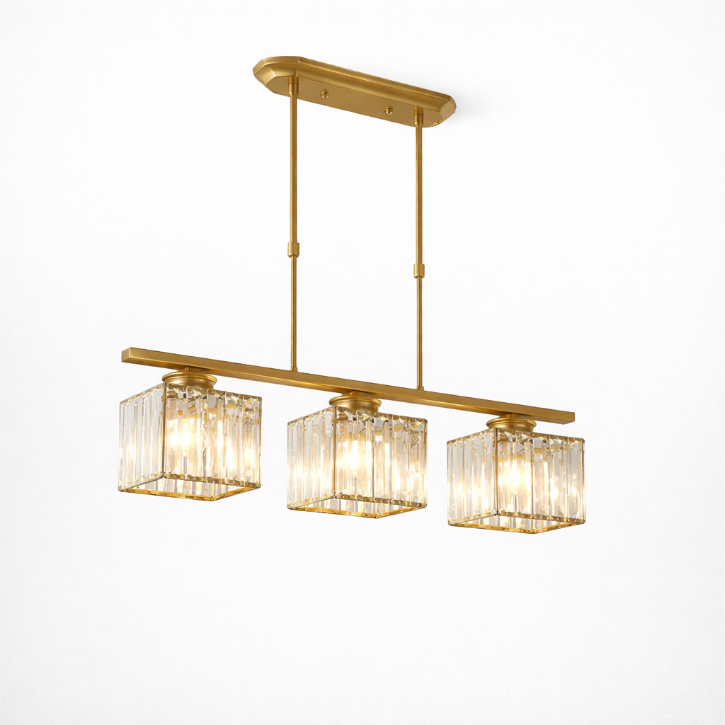 Elongated Pendant Lamp with Multiple Glass Light Points