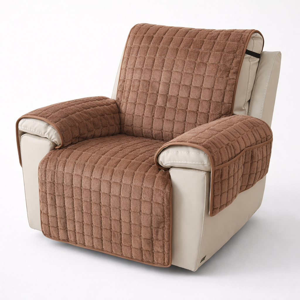 Lænestolsovertræk med ternet mønster