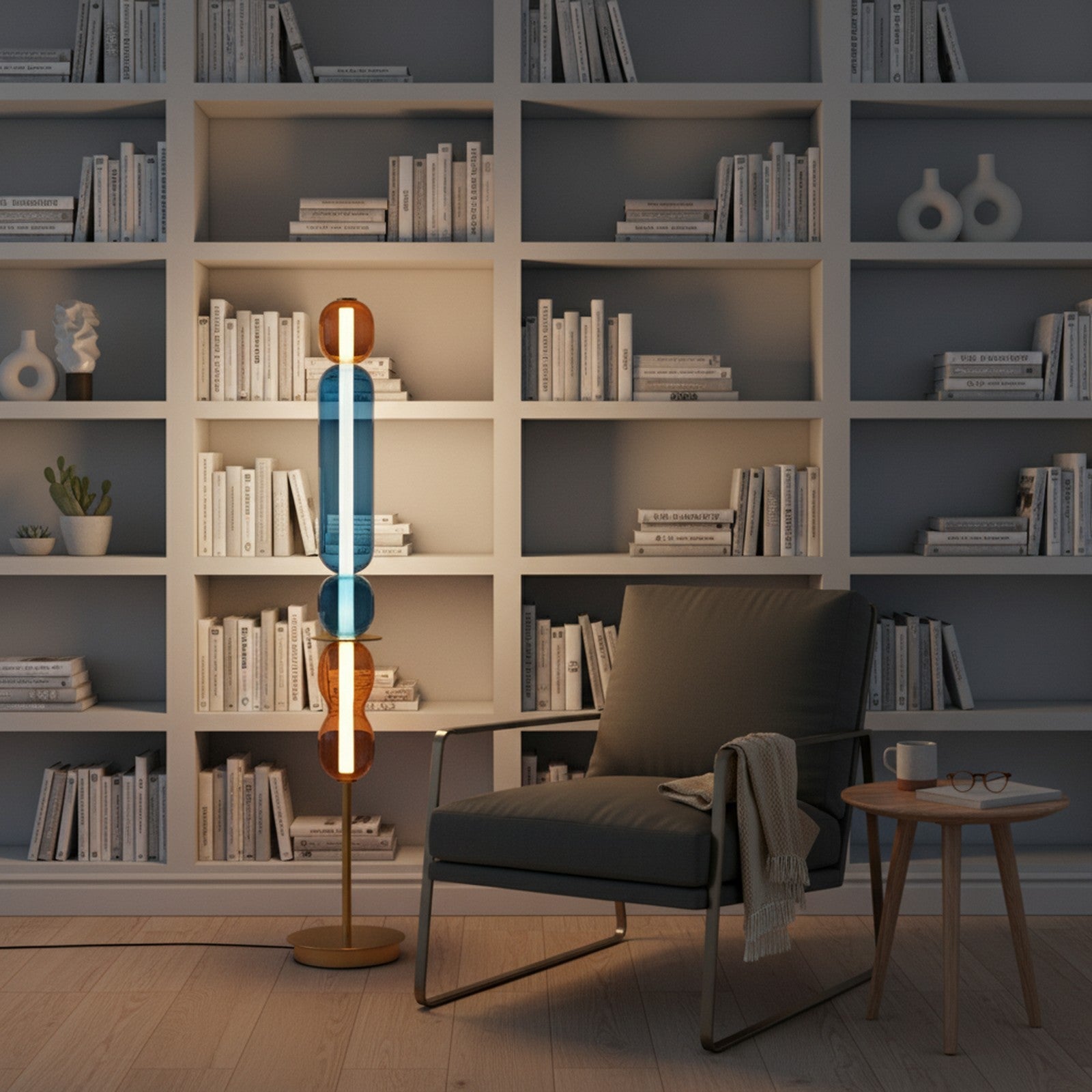 Drift Glass Floor Lamp - Study Room Setting