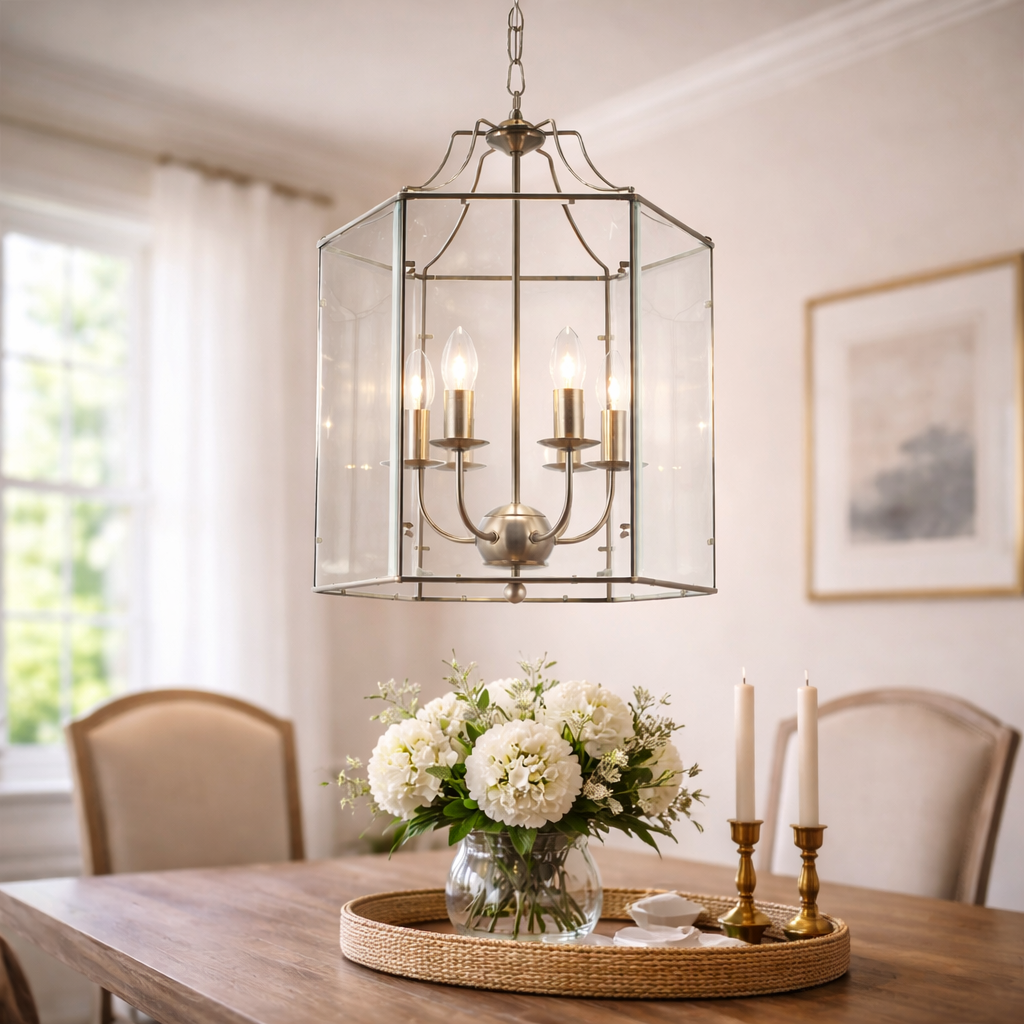 Hanglamp Met Zes Lichtpunten In Satijnchroom