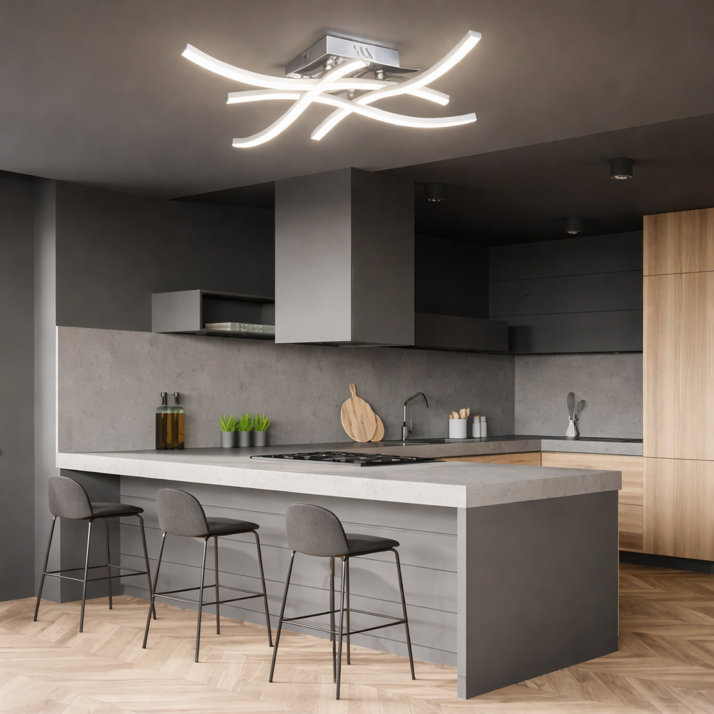 Square LED Ceiling Lamp With Even Light Distribution