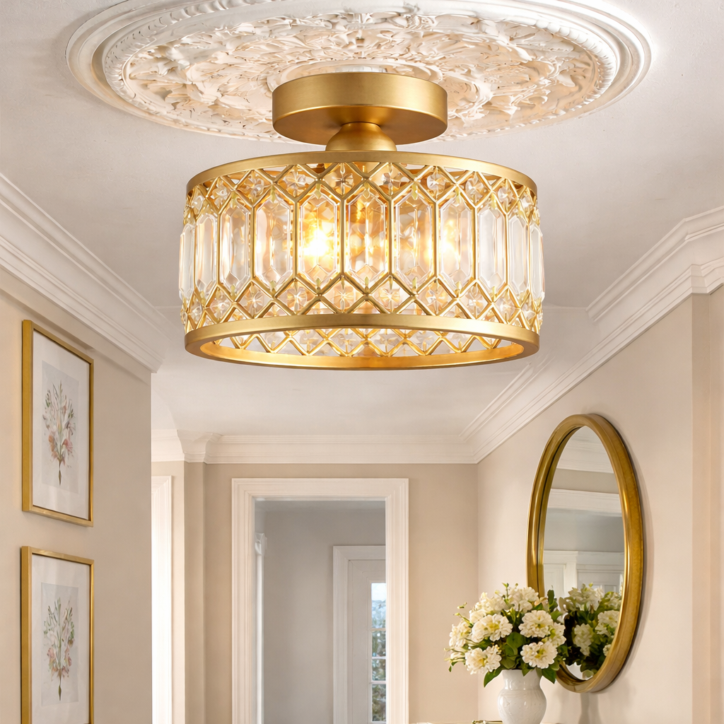 Crystal Ceiling Shade in Contemporary Style