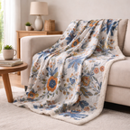 Decorative Throw with Rustic Floral Pattern