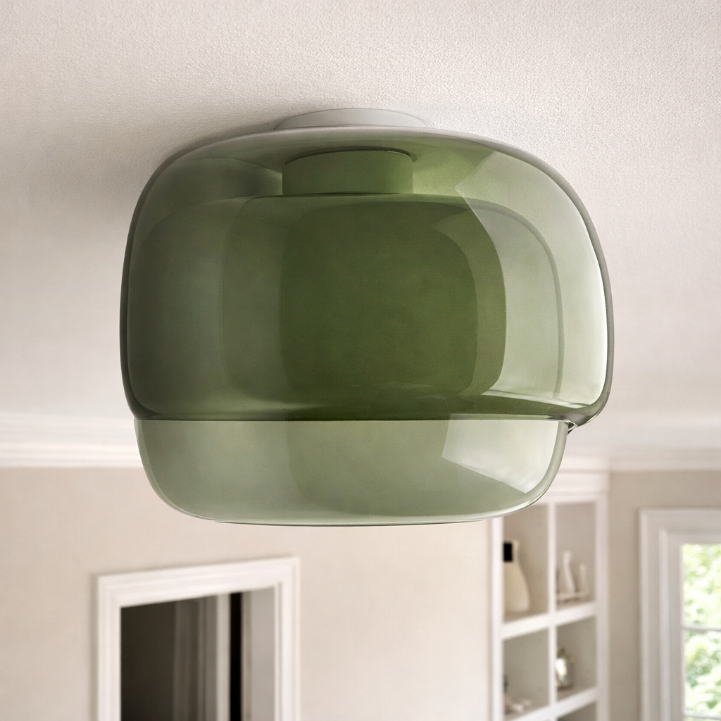 Wandlamp met Gekleurde Glazen Kap in Macaronstijl