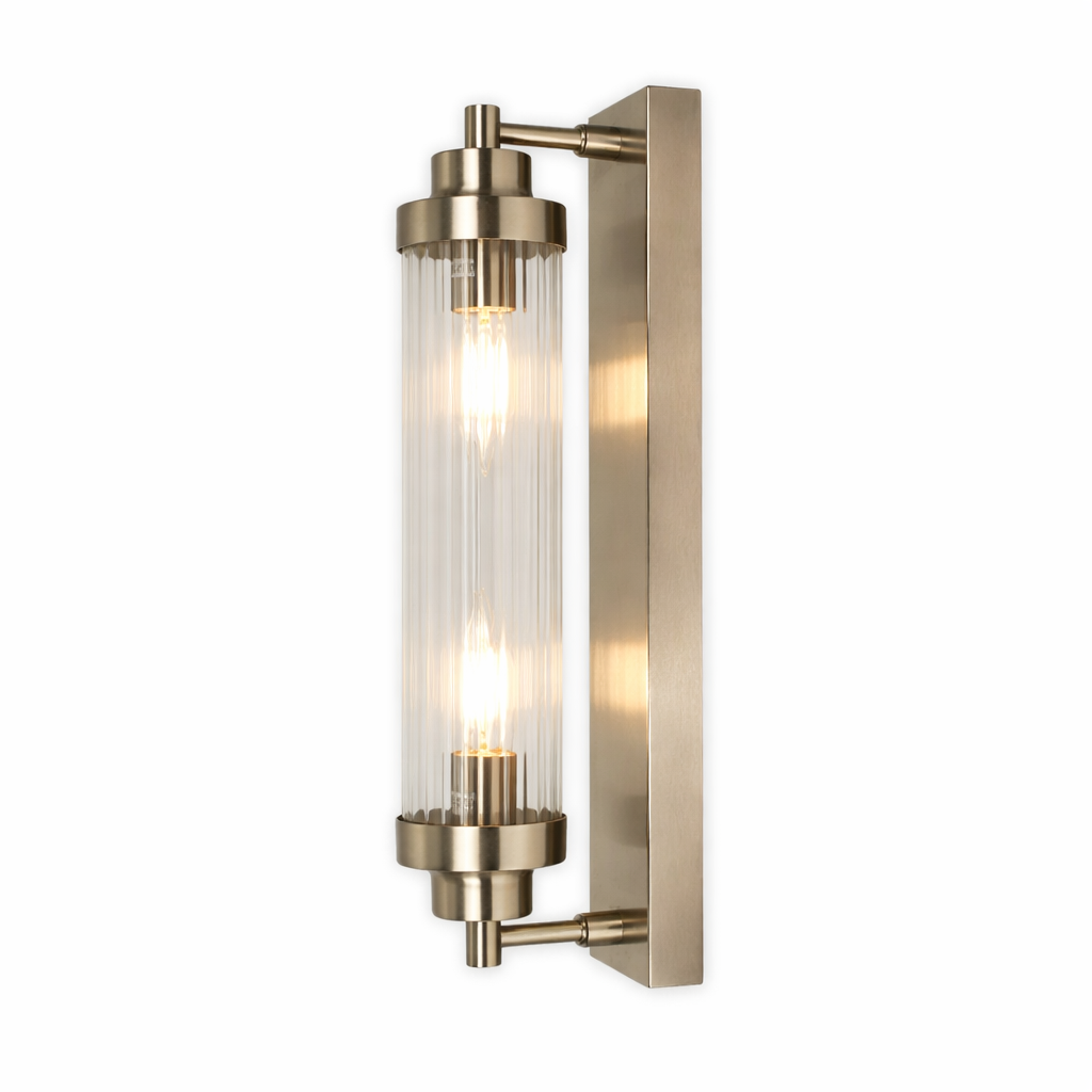 Badkamer Wandlamp Met Satijnchromen Afwerking