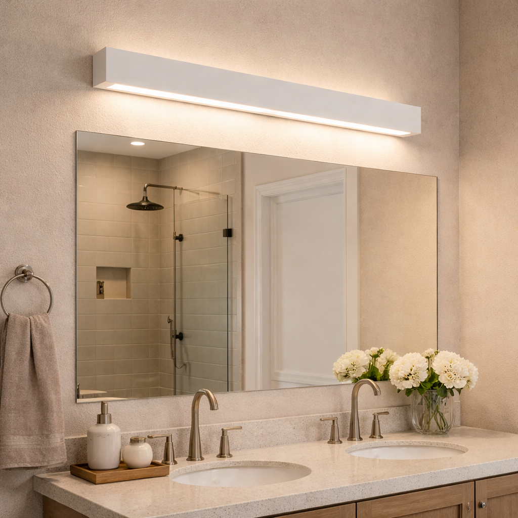 Grote Wandlamp Met Strakke Gipsvorm En Lichtverdeling