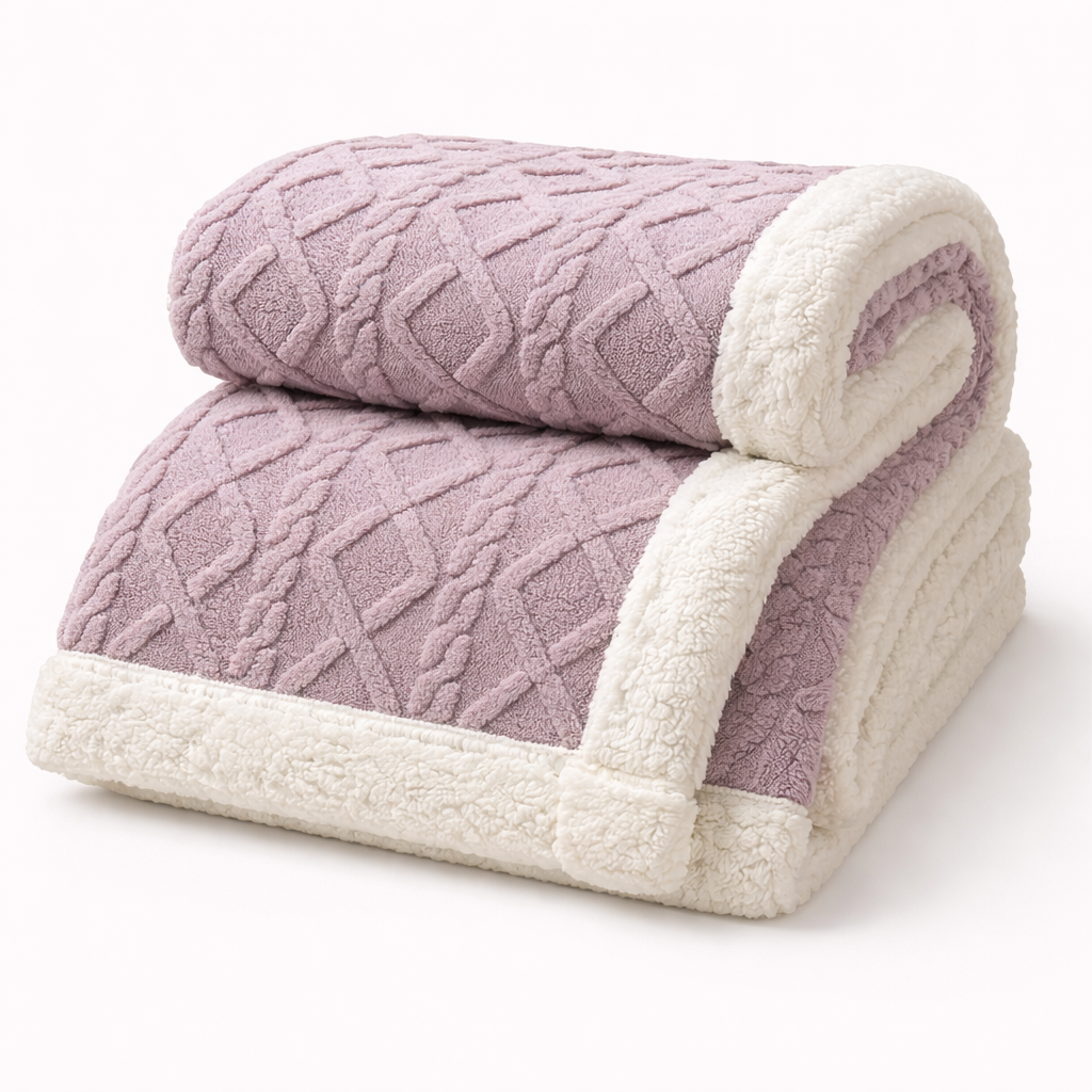 Sherpa plaid med blød tekstur