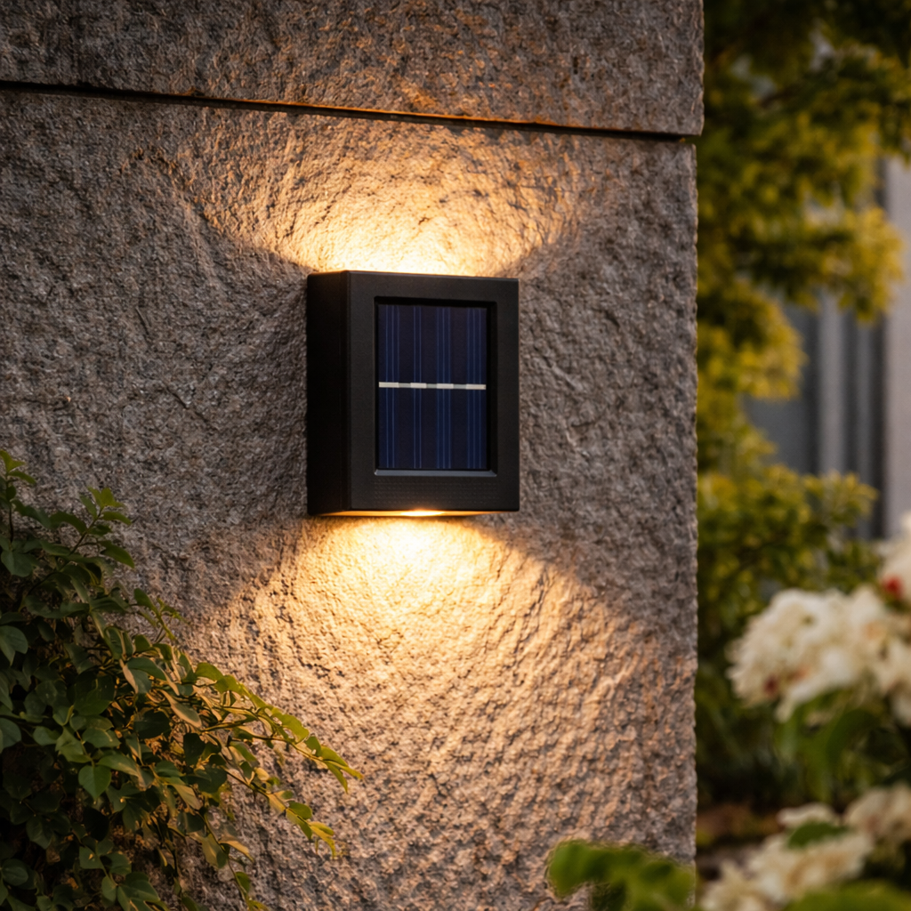 Selvforsynende LED Facadebelysning på Solenergi