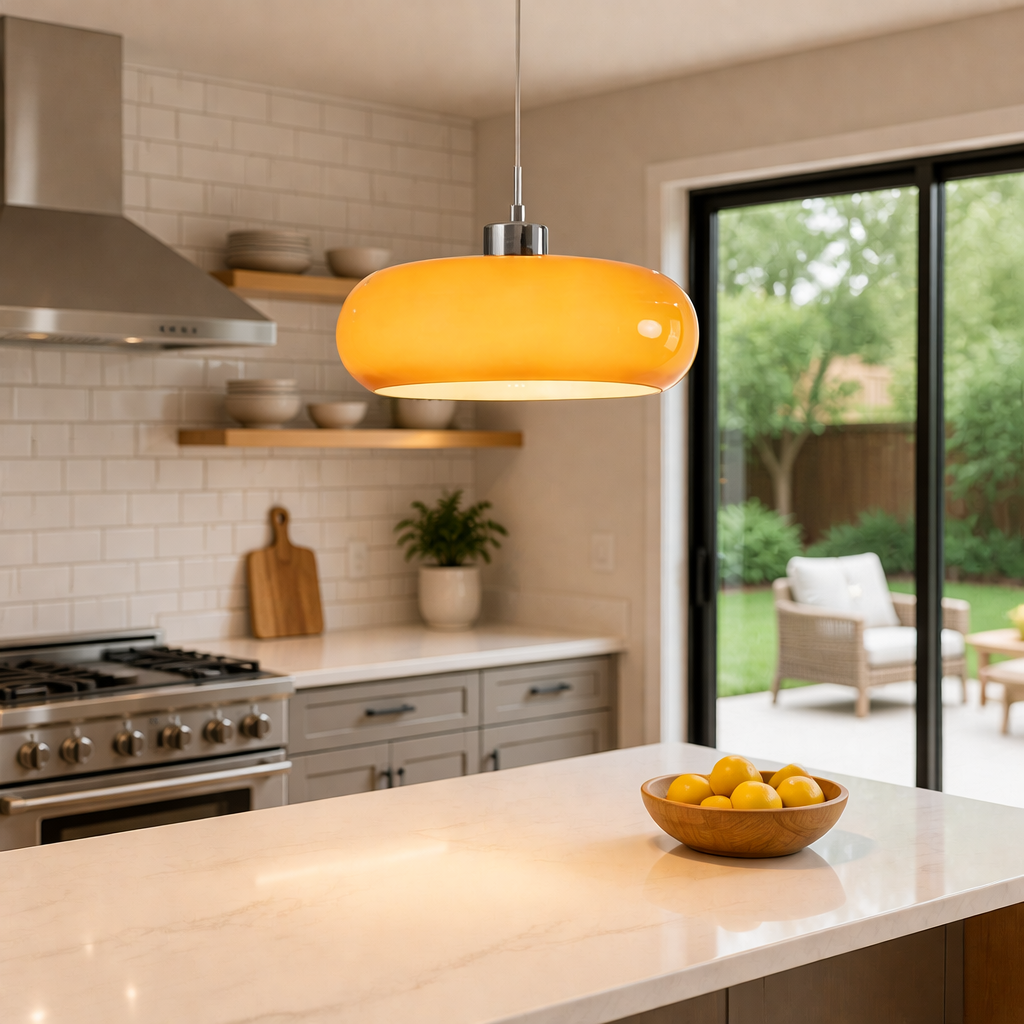 Bauhaus Hanglamp met Glazen Potvorm