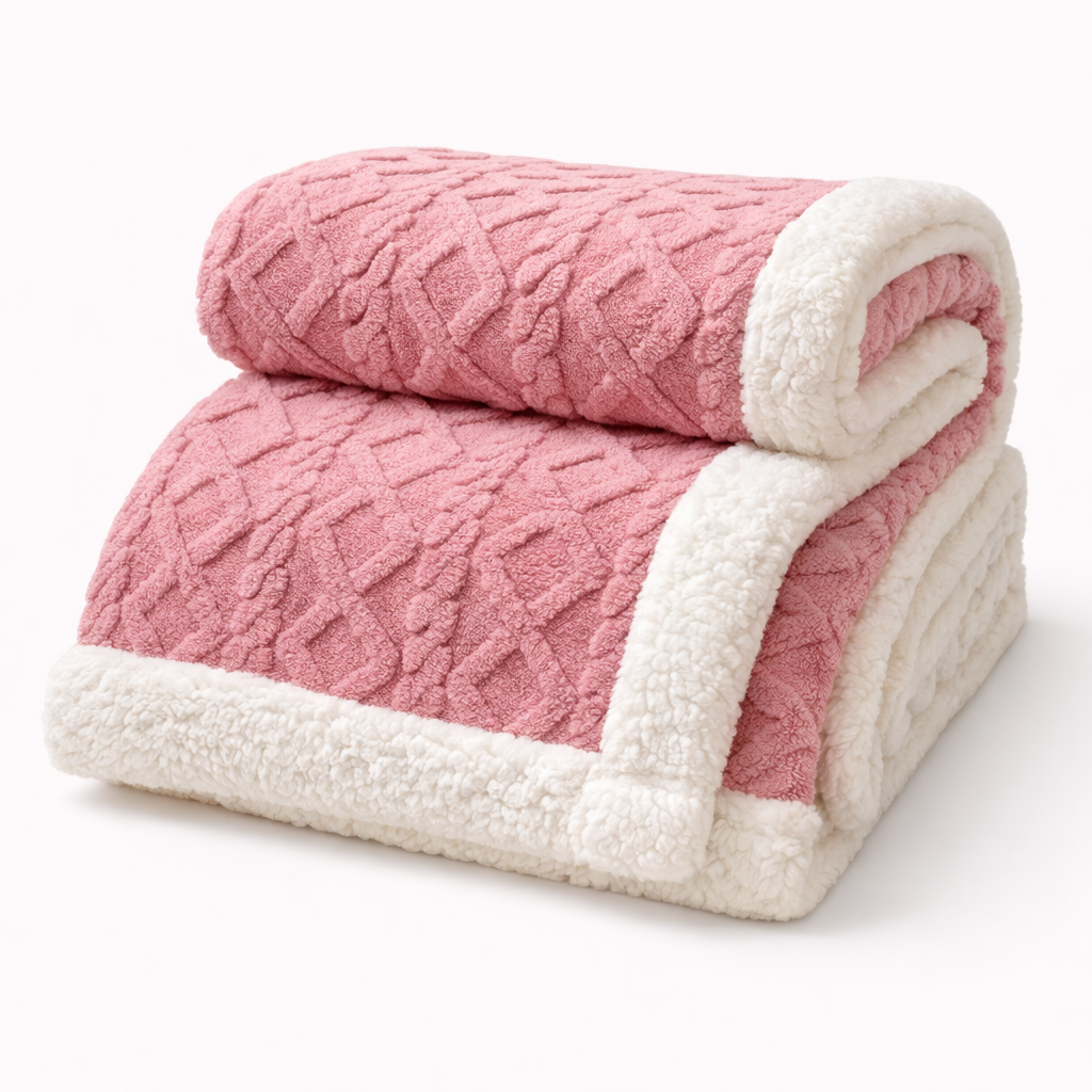 Sherpa plaid med blød tekstur