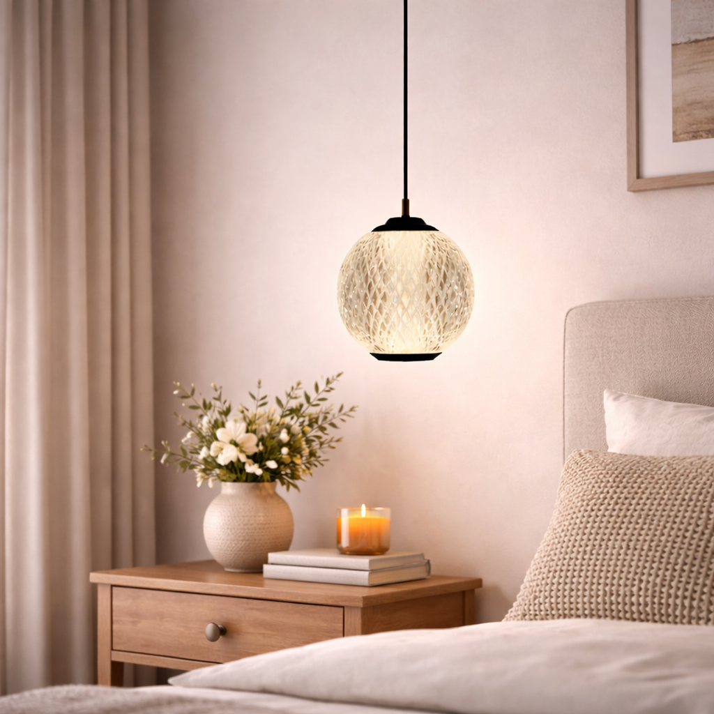 LED-Hängelampe mit einer Lichtquelle und klarer Form