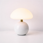 Svampeformet Bordlampe i Kremfarvet Finish