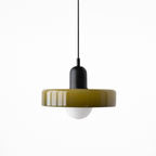 Ceramic Pendant Lamp with Disc and Sphere Shape