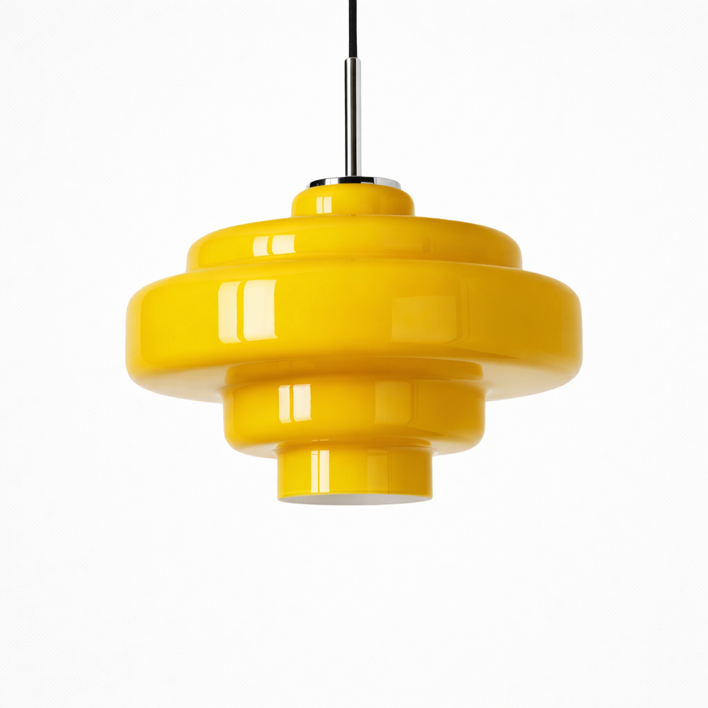 Orange glas hængelampe i macaron-stil