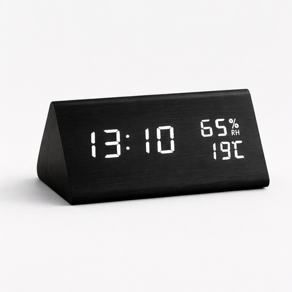 Réveil Digital en Bois avec Affichage LED