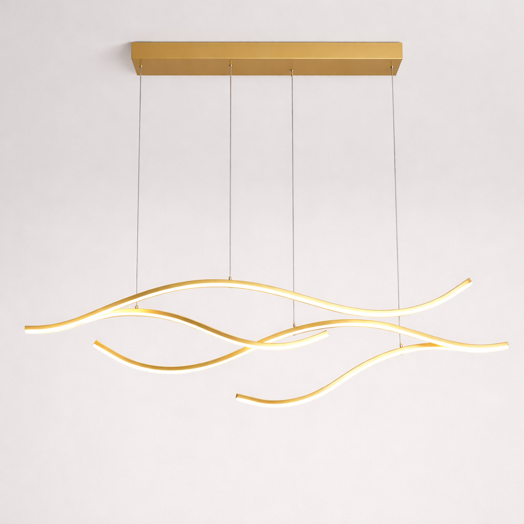 Hanglamp Met Dynamische Golfvorm En Moderne Lichtlijn