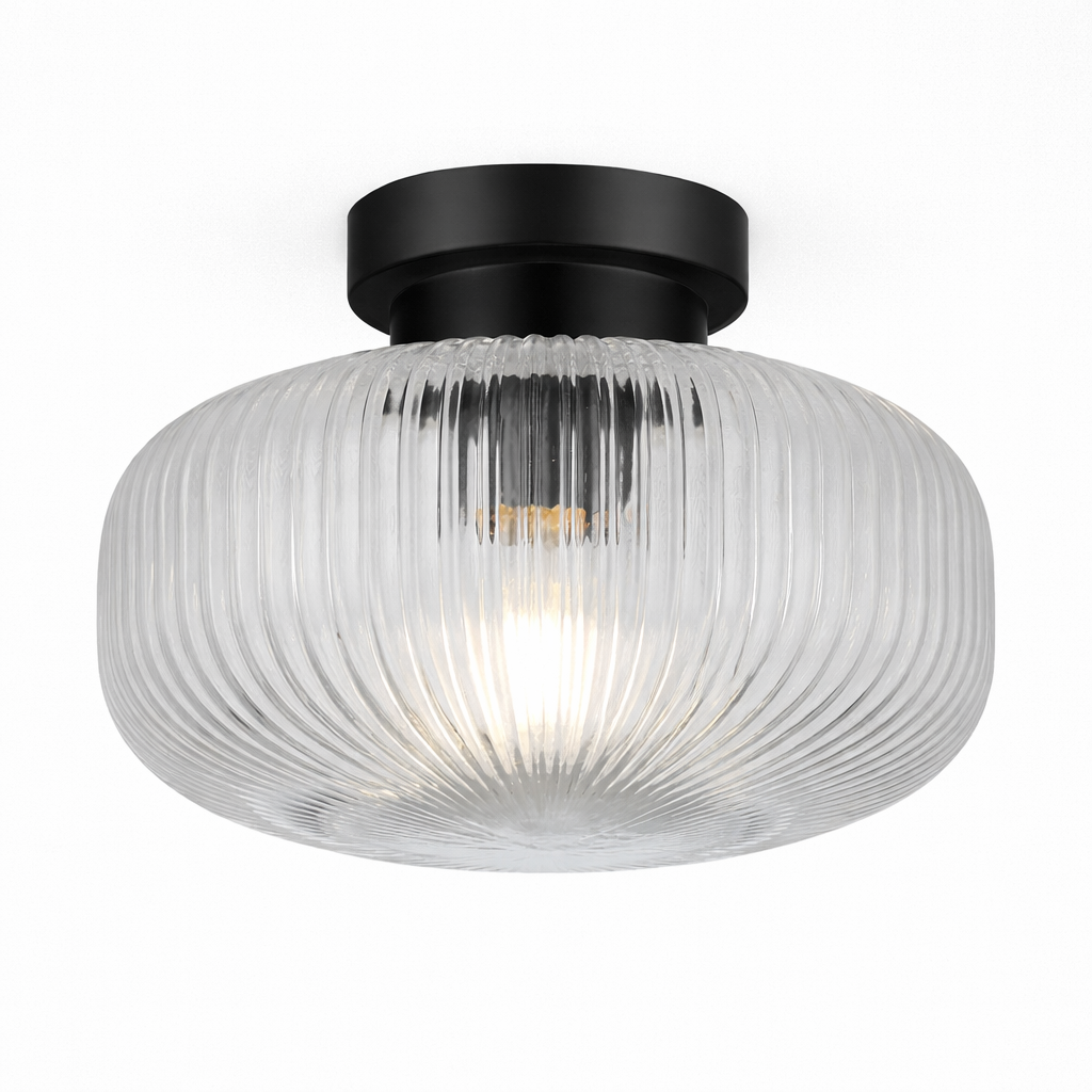 Matzwarte Semi-Plafondlamp Voor Binnenruimtes