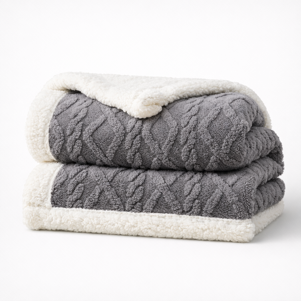 Sherpa plaid med blød tekstur