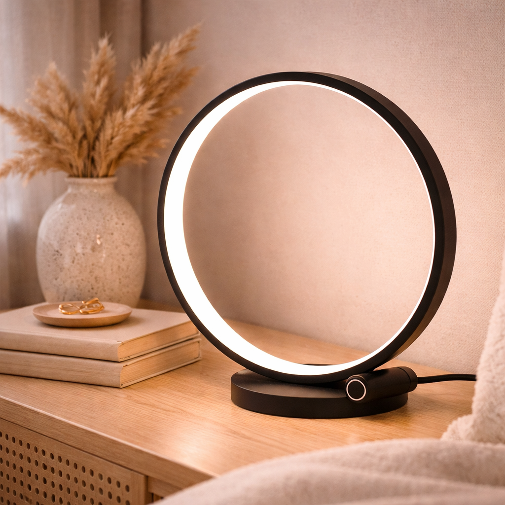 Minimalist Round Table Lamp With Touch Control