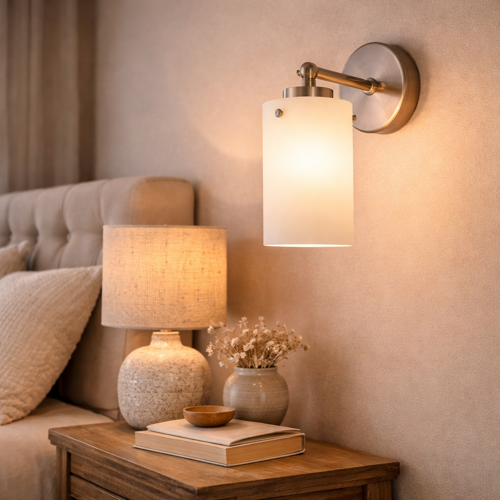 Wandlamp Met Geborsteld Chromen Afwerking In Klassieke Stijl