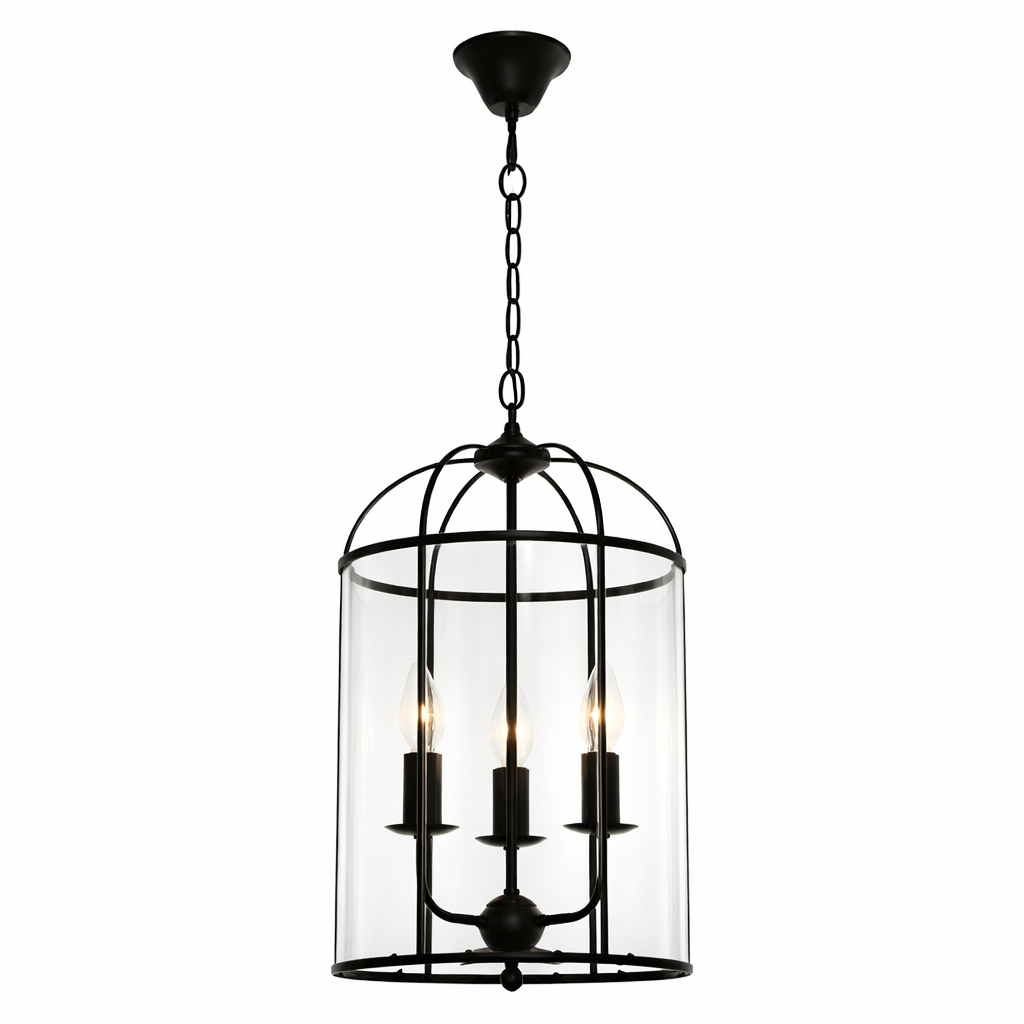 Suspension Noire Avec Trois Points Lumineux