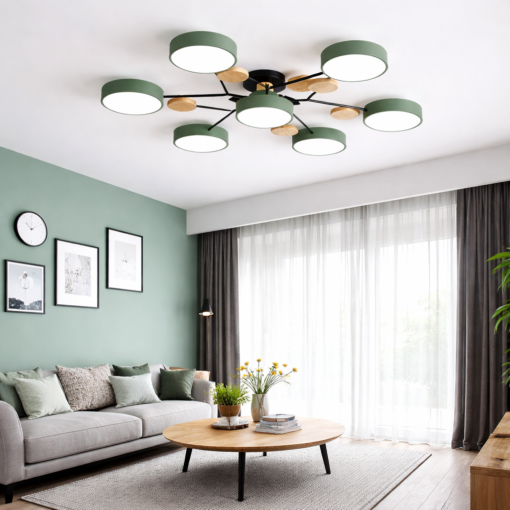 Circular Living Room Lamp with Integrated LED Module
