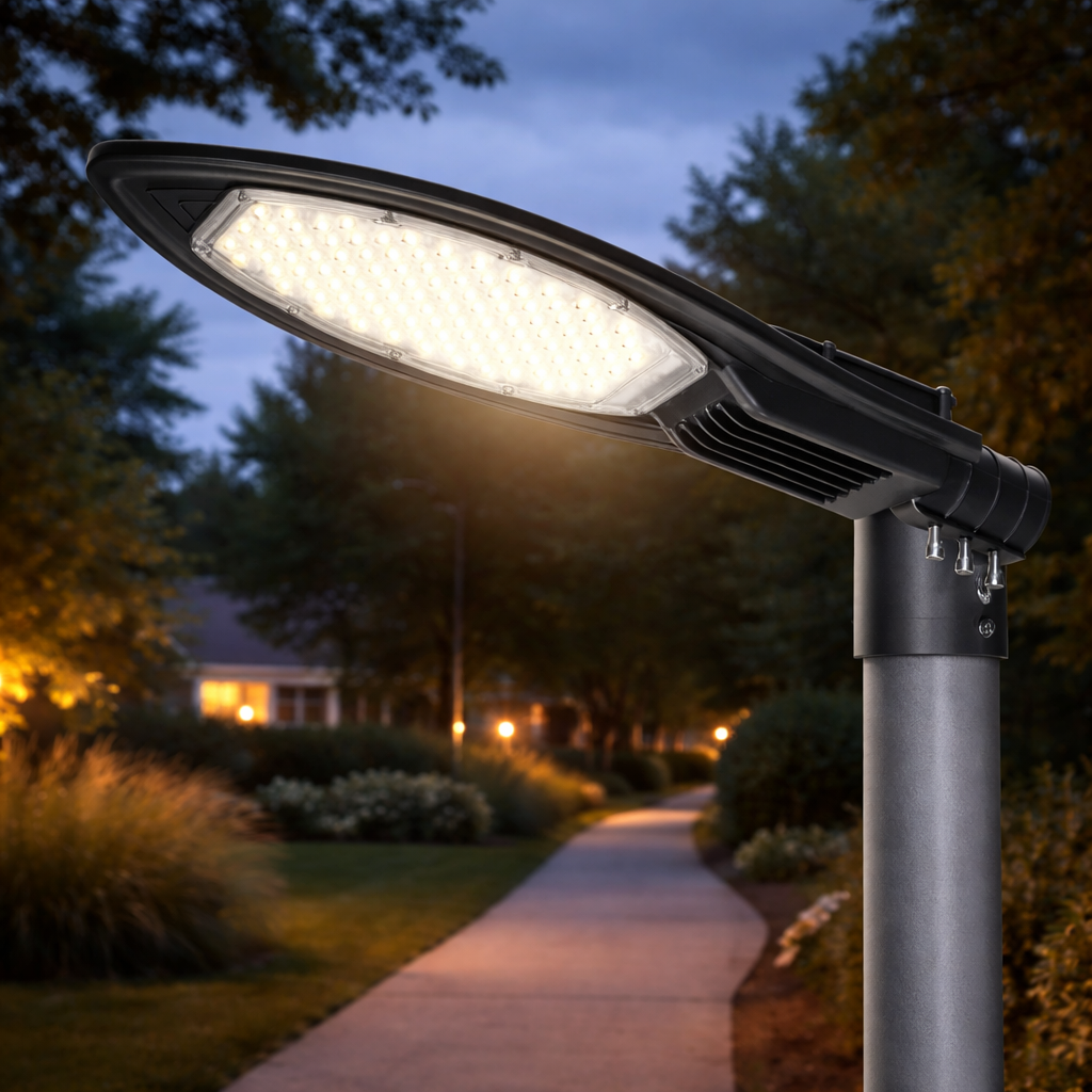 LED Gadelampe Til Udendørs Brug Med Varmt Hvidt Lys