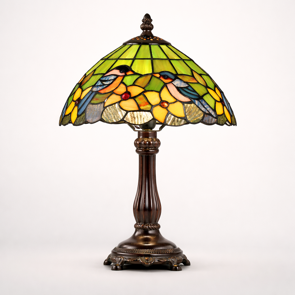 Tafellamp Met Vogelvorm En Decoratieve Lampenkap