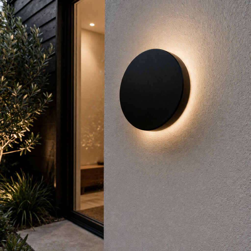 Ronde LED Wandlamp Met Instelbare Lichtkleur In Zwart