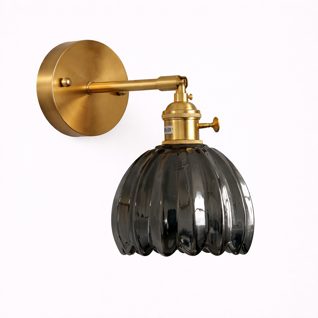 Wall fixture with glass tulip-shaped shade