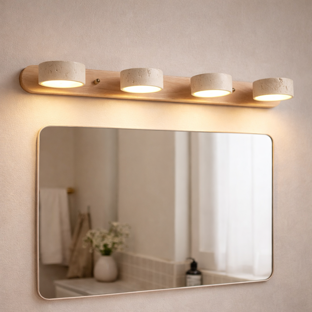 Swivel Travertine Wall Lamp in Japandi Style