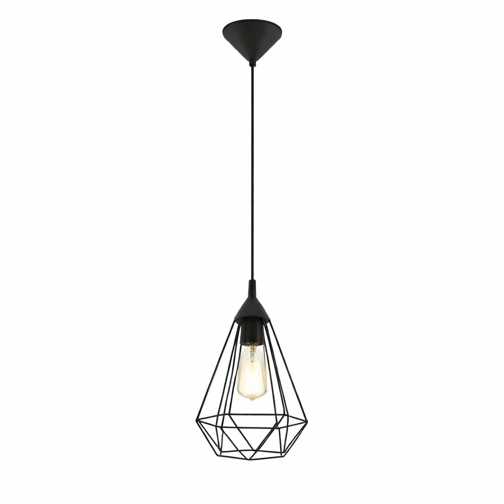 Black Pendant Lamp With Open Shade