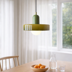Ceramic Pendant Lamp with Disc and Sphere Shape