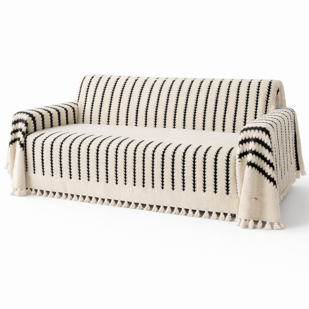 Tufted Plush Sofa Cover with Classic Look