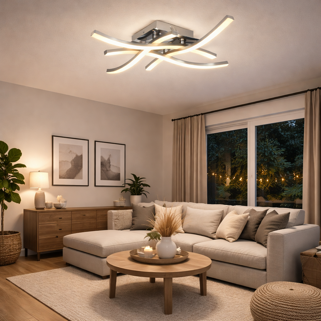 Square LED Ceiling Lamp With Even Light Distribution