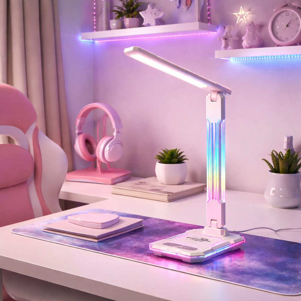 LED Desk Lamp With RGB Lighting And Adjustable Light Color
