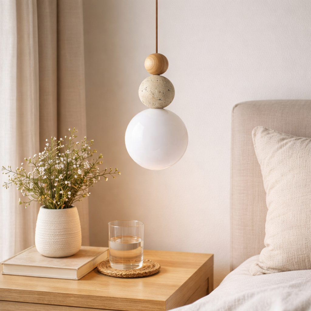 Travertine Pendant Lamp with Sleek Design