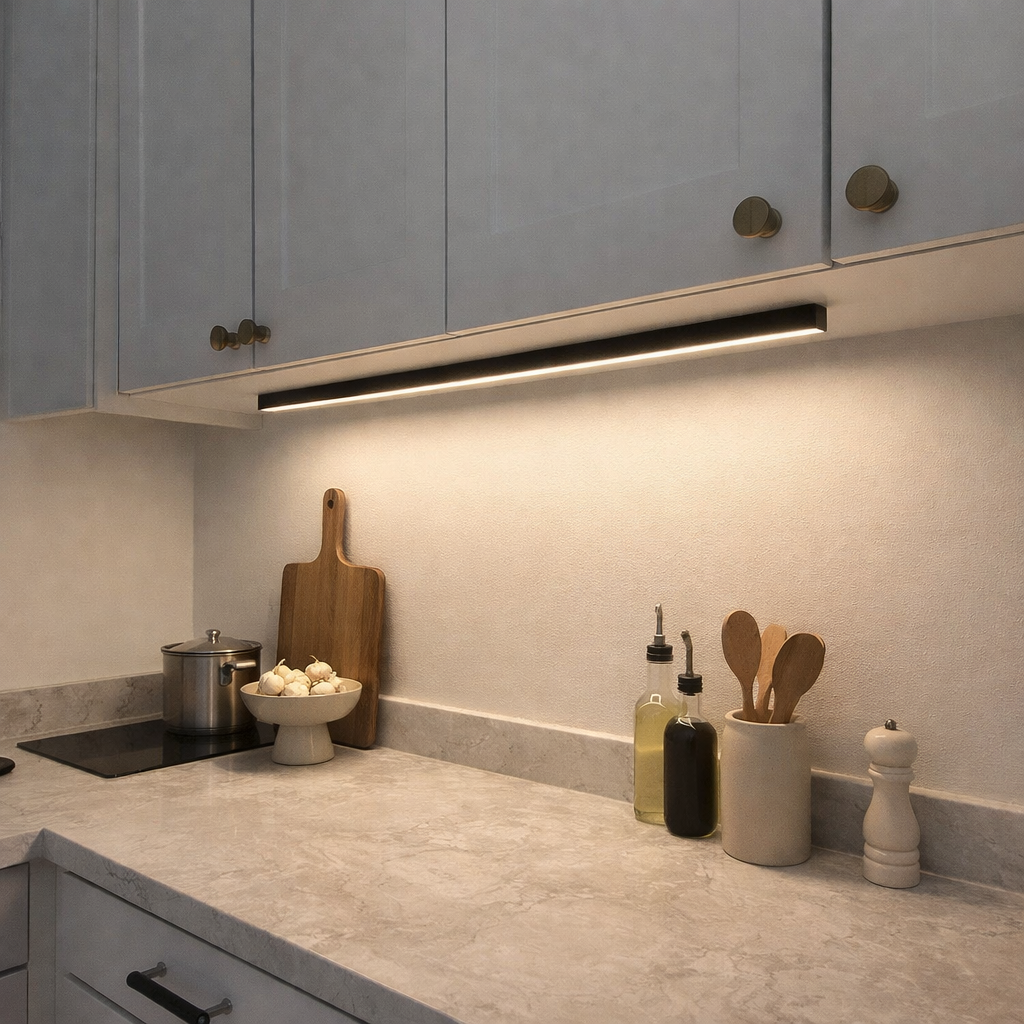 Moderne Lineaire LED Plafondlamp in Zwart voor Woonkamer