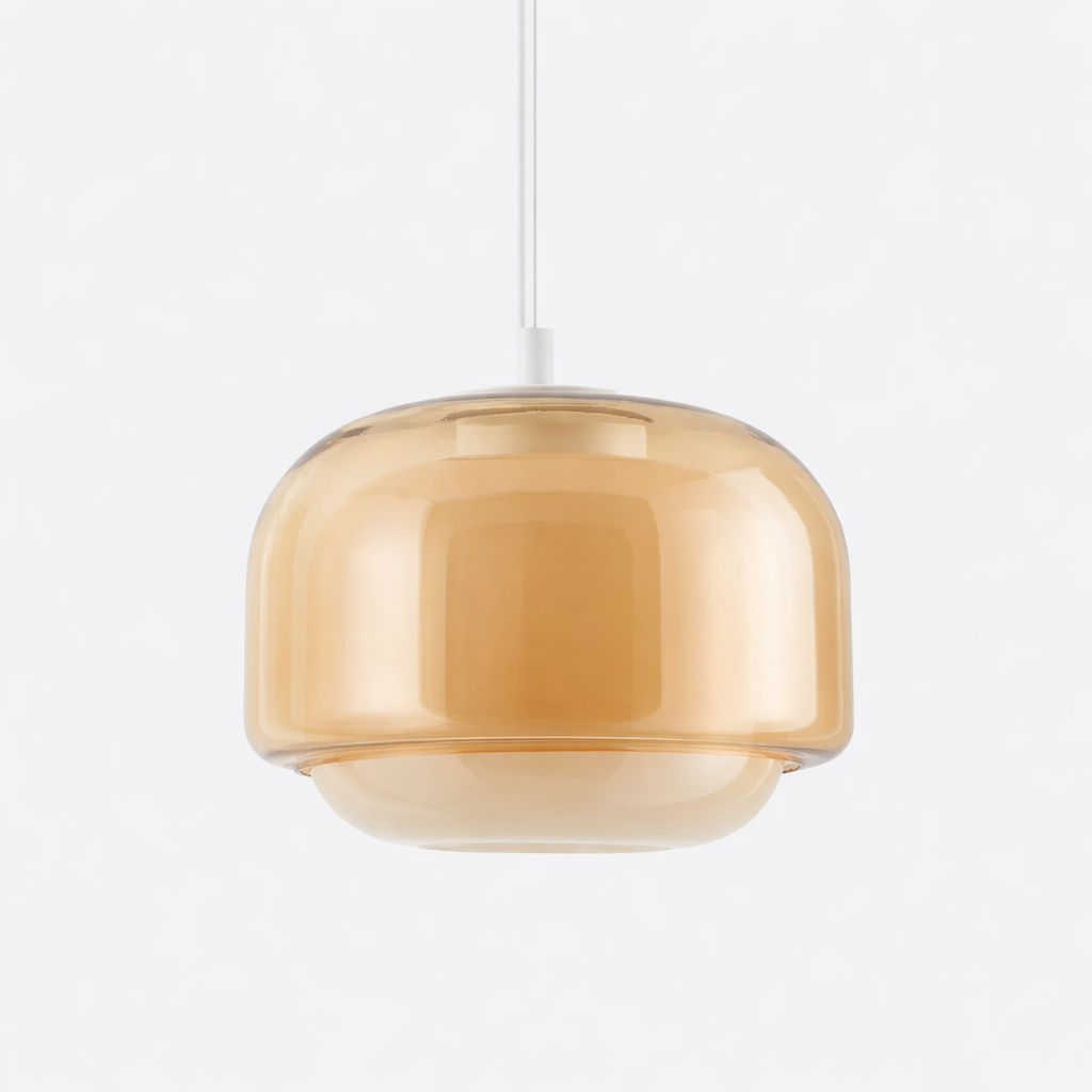 Spherical Pendant Lamp with Colored Glass Design