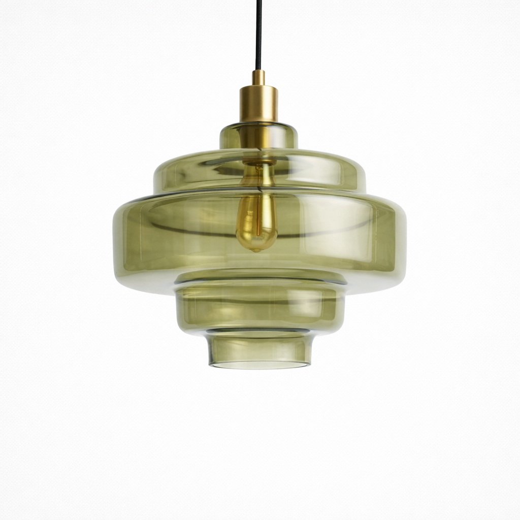 Orange glas hængelampe i macaron-stil