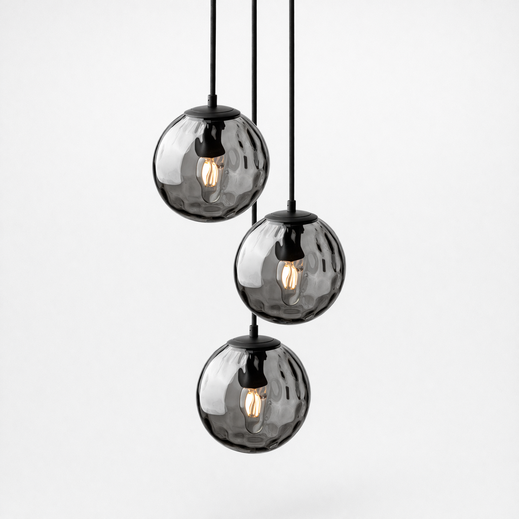 Pendant Lamp With Multiple Glass Light Points For Dining Table
