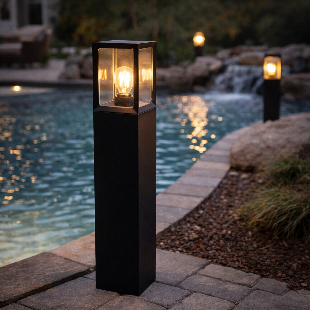 Antraciet Buitenlamp Op Paal Voor Padverlichting