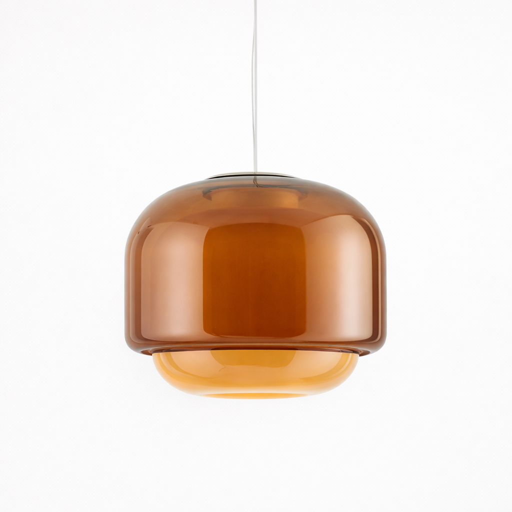 Spherical Pendant Lamp with Colored Glass Design