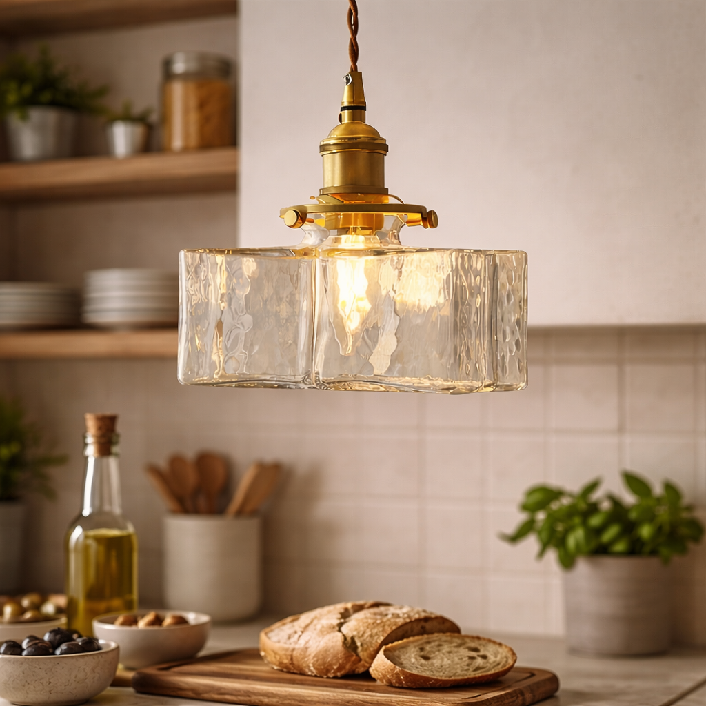 Retro Glazen Hanglamp Met Moderne Vorm
