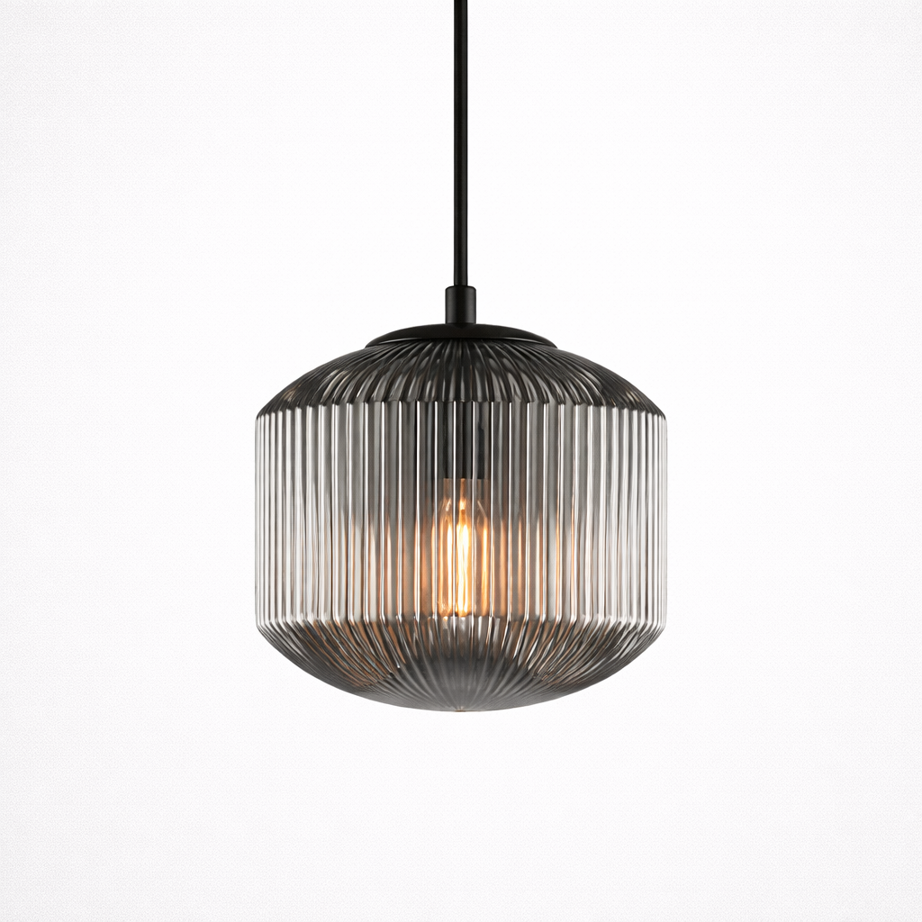 Hanglamp Met Geribbeld Glas En Tijdloos Ontwerp