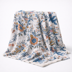 Decorative Throw with Rustic Floral Pattern