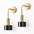 Set of 2 Wireless Wall Lamps with Teardrop Shape