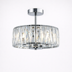 Loftlampe med krystalfinish og halvindbygget montering